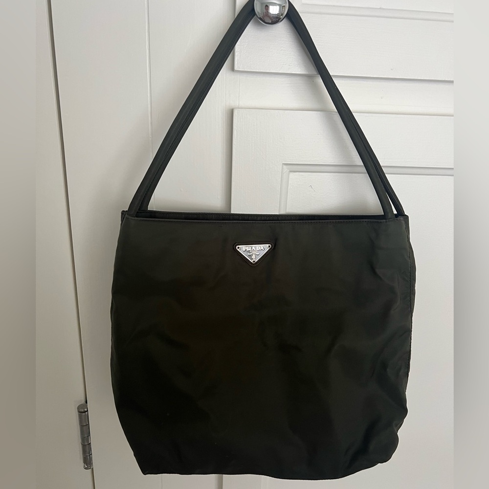 Dark Army Green Prada Nylon Bag